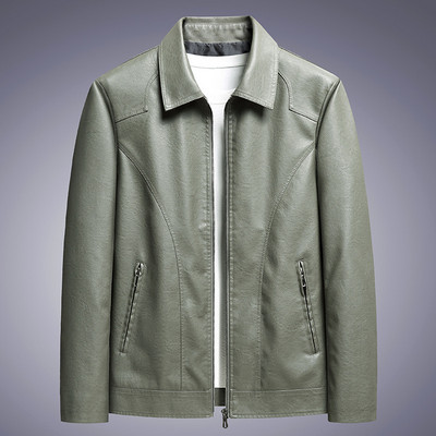 Muška kožna jakna marke BROWON 2023. Muške jakne s otvorenim ovratnikom za travanj i jesen Ležerna jednobojna gornja odjeća Muška odjeća