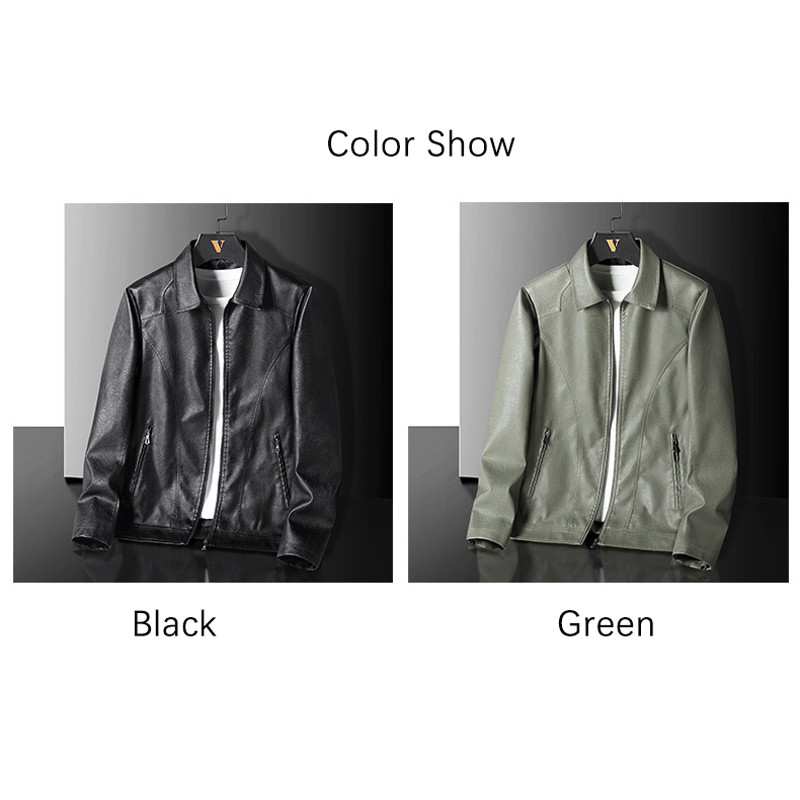 Muška kožna jakna marke BROWON 2023. Muške jakne s otvorenim ovratnikom za travanj i jesen Ležerna jednobojna gornja odjeća Muška odjeća