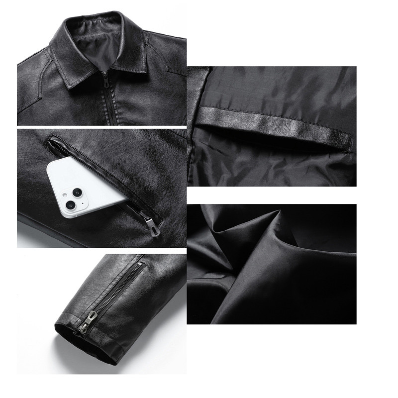 Muška kožna jakna marke BROWON 2023. Muške jakne s otvorenim ovratnikom za travanj i jesen Ležerna jednobojna gornja odjeća Muška odjeća