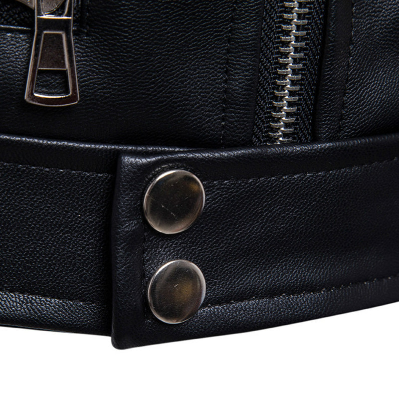 Ανδρικά μπουφάν Bomber Fashion Ανδρικό παλτό από συνθετικό δέρμα Φερμουάρ Πανωφόρι Motor Jacket Motorcycle Bikers Punk Man Brand Top Colthing