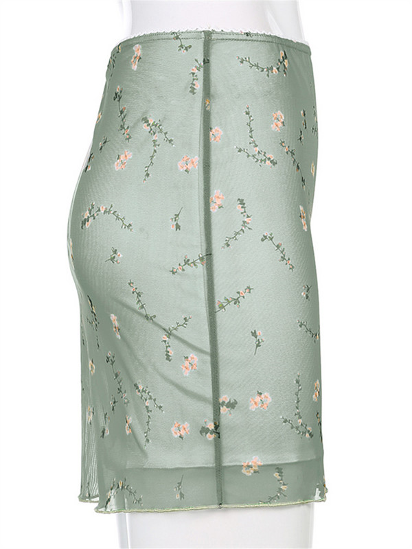 Imprimat floral, două straturi, fuste mini noi, Harajuku, fustă dreaptă retro coreeană, femei estetice, ținute de vară din anii 90 Cuteandpscho