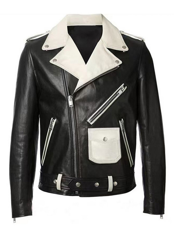 Sungtin Ολοκαίνουργιο ανδρικό δερμάτινο μπουφάν μοτοσυκλέτας PU για άντρες Casual συνονθύλευμα ψεύτικο δερμάτινο μπουφάν Μαύρο Λευκό Φαρδύ παλτό Streetwear