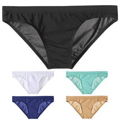 Lenjerie de corp sexy pentru bărbați, talie joasă, din mătase de gheață, slip pentru bărbați, bikini translucid, slip, respirabil, slip pentru bărbați.