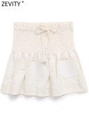 „Zevity“ naujos moteriškos mados elastinės aukšto juosmens klostės, raukiniai, siuvinėjimas, mini sijonas Faldas Mujer, moteriškas, elegantiškas kutas Vestidos QUN4008