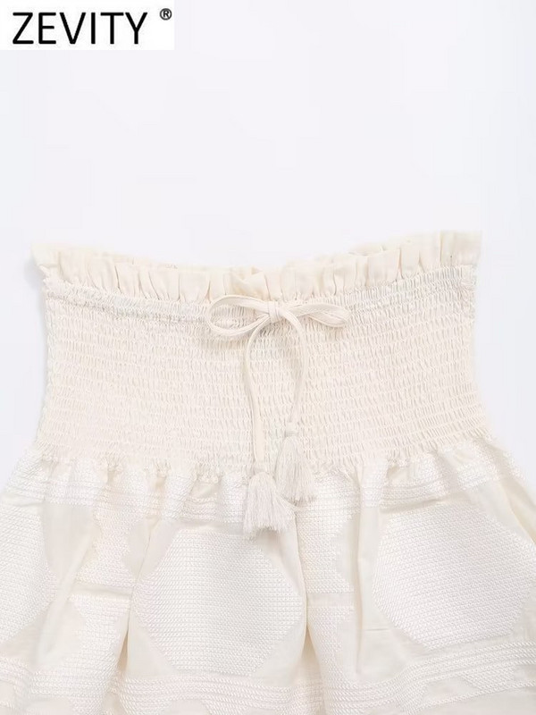 „Zevity“ naujos moteriškos mados elastinės aukšto juosmens klostės, raukiniai, siuvinėjimas, mini sijonas Faldas Mujer, moteriškas, elegantiškas kutas Vestidos QUN4008