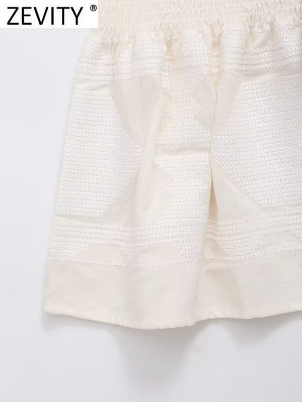 „Zevity“ naujos moteriškos mados elastinės aukšto juosmens klostės, raukiniai, siuvinėjimas, mini sijonas Faldas Mujer, moteriškas, elegantiškas kutas Vestidos QUN4008