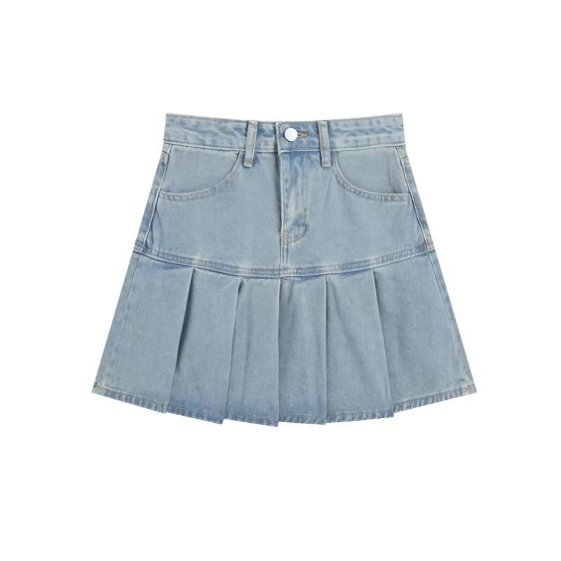 Ležerna traper mini suknja Ženska ljetna 2023. Harajuku Y2k plisirana suknja visokog struka Plava odjeća u japanskom korejskom stilu Novo Howdfeo