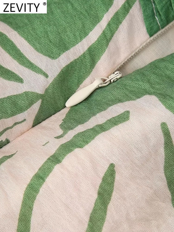 Zevity New Femei Vintage Imprimare Floral Lateral Papion Legat Split Sarong Fusta Midi Faldas Mujer Femei Chic Fermoar Fly Rochii QUN4064