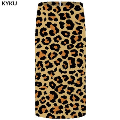 KYKU kvetinové sukne pre ženy, čierne farebné párty sukne, ležérne retro listové kvetinové 3D potlačené sukne, ceruzková vtipná dámska sukňa