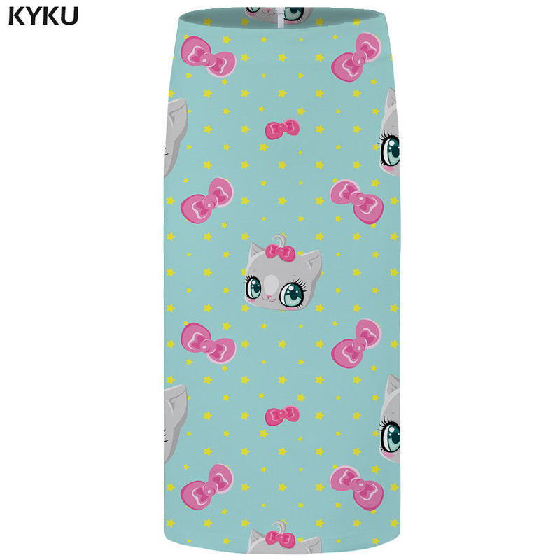 KYKU kvetinové sukne pre ženy, čierne farebné párty sukne, ležérne retro listové kvetinové 3D potlačené sukne, ceruzková vtipná dámska sukňa