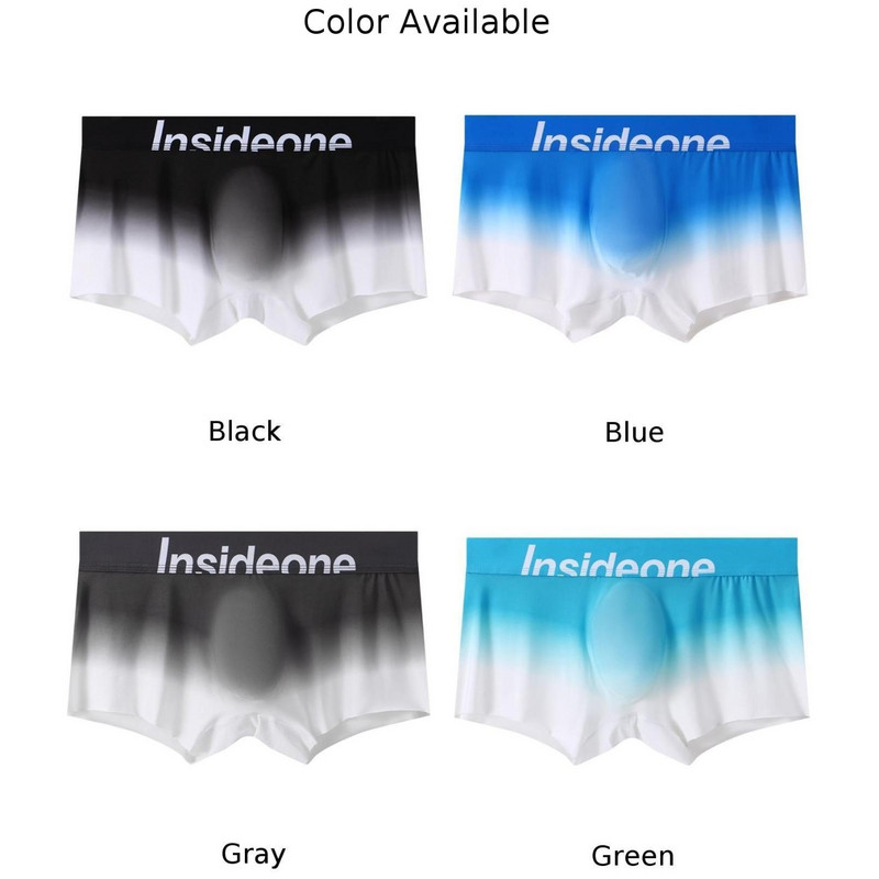 Ανδρικά εσώρουχα μπόξερ Σλιπ Flex Μέση Ζωηρόχρωμα εσώρουχα Άνεση μέσης μέσης Άνεση ύπνου πάτωμα ντεγκραντέ Ice Silk Ανδρικά μπόξερ