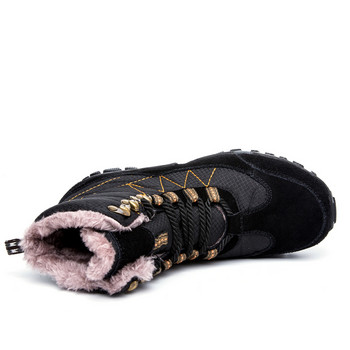 Супер топли мъжки ботуши Туристически ботуши Платформени ботуши за сняг Мъжки плътни плюшени водоустойчиви неплъзгащи се зимни обувки Работни обувки на открито
