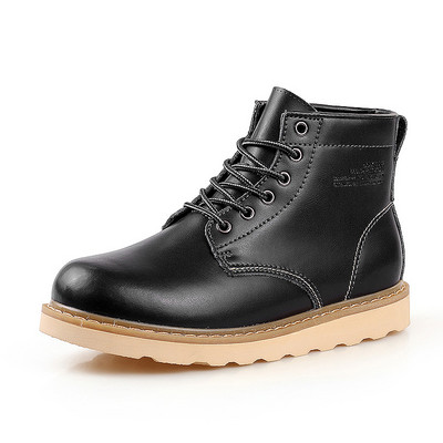 Zimné klasické módne pánske kožené členkové topánky motocyklové kožušinové plyšové teplé snehové topánky vysoko kvalitné pánske ležérne outdoorové pracovné topánky