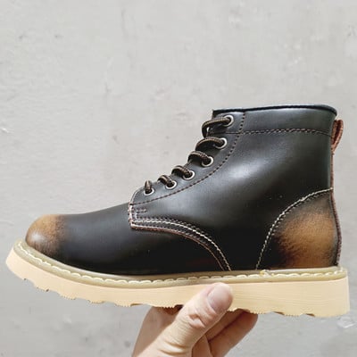 Zimné klasické módne pánske kožené členkové topánky motocyklové kožušinové plyšové teplé snehové topánky vysoko kvalitné pánske ležérne outdoorové pracovné topánky