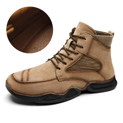 Cizme de iarnă pentru bărbați Blană caldă Cizme de zăpadă pentru bărbați din  Mocasini de pluș lucrați manual Pantofi noi Cizme de motocicletă pentru bărbați în aer liber