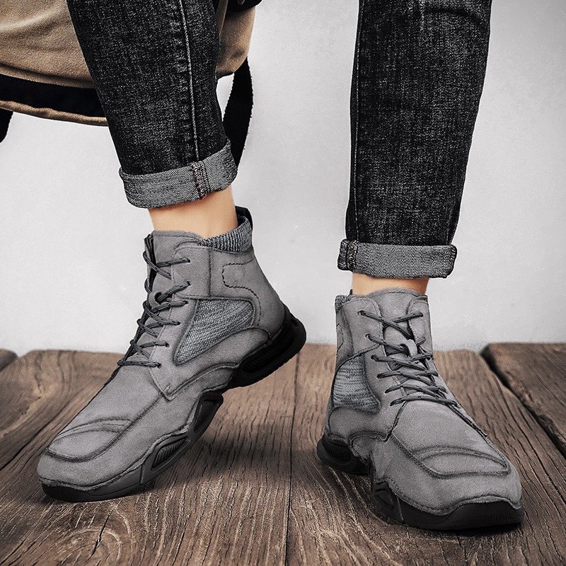 Cizme de iarnă pentru bărbați Blană caldă Cizme de zăpadă pentru bărbați din  Mocasini de pluș lucrați manual Pantofi noi Cizme de motocicletă pentru bărbați în aer liber