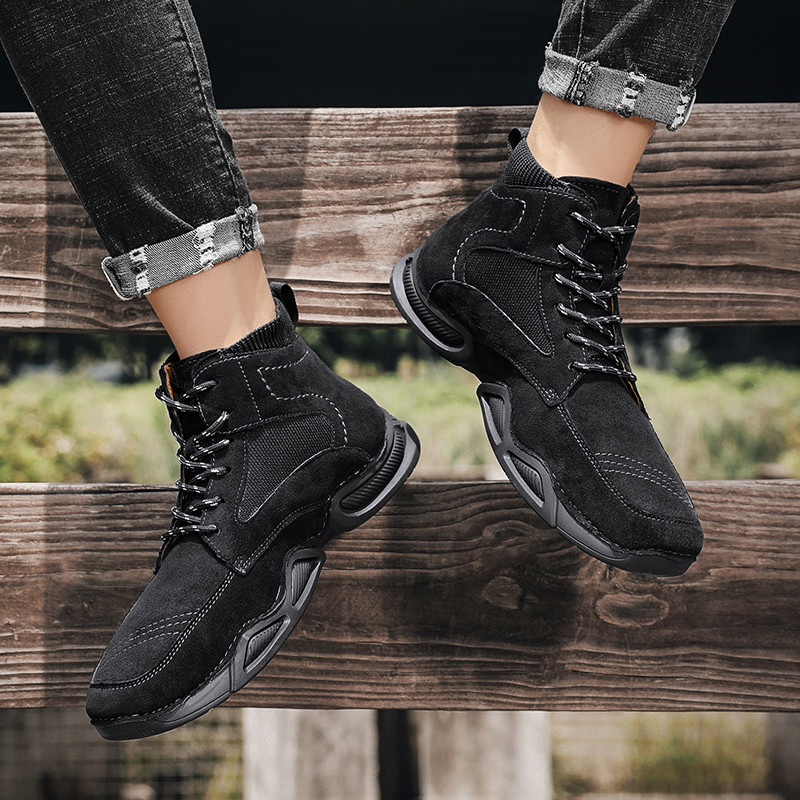 Cizme de iarnă pentru bărbați Blană caldă Cizme de zăpadă pentru bărbați din  Mocasini de pluș lucrați manual Pantofi noi Cizme de motocicletă pentru bărbați în aer liber