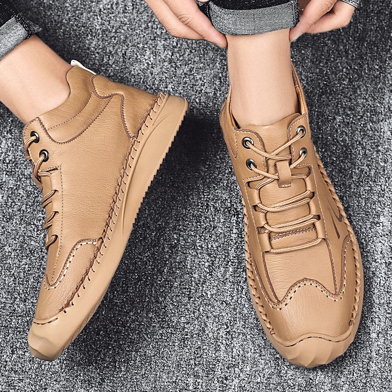 Pánske ležérne kožené čižmy, zimné členkové čižmy, vysoko kvalitné ručne vyrobené outdoorové topánky na voľný čas, motocyklové čižmy, pánske protišmykové snehové čižmy