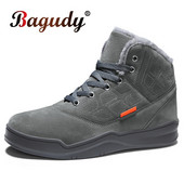 Moda 2019 Nouă Toamnă Iarnă Piele Păstrați Cald Cizme de gleznă pentru exterior Brand Bărbați Cizme de zăpadă Dimensiune mare Bărbați Pantofi casual mărimea 38-44