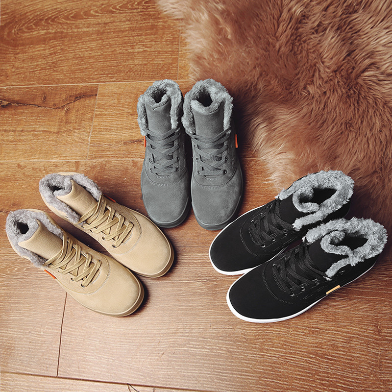 Moda 2019 Nouă Toamnă Iarnă Piele Păstrați Cald Cizme de gleznă pentru exterior Brand Bărbați Cizme de zăpadă Dimensiune mare Bărbați Pantofi casual mărimea 38-44