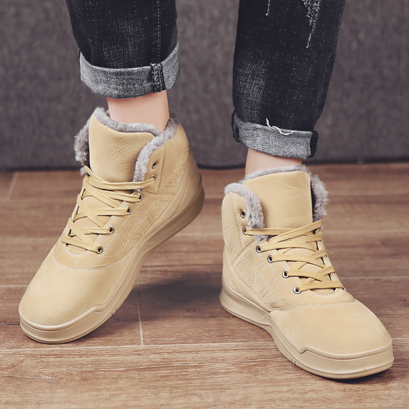 Moda 2019 Nouă Toamnă Iarnă Piele Păstrați Cald Cizme de gleznă pentru exterior Brand Bărbați Cizme de zăpadă Dimensiune mare Bărbați Pantofi casual mărimea 38-44