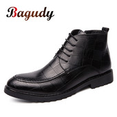 Bagudy Ανδρικές Μπότες Φόρεμα Παπούτσια Φόρεμα Δερμάτινα Χειμερινά Μποτάκια Αδιάβροχα Μοτοσικλέτας Ανδρικά Γαμήλια Παπούτσια Οξφόρδης 44