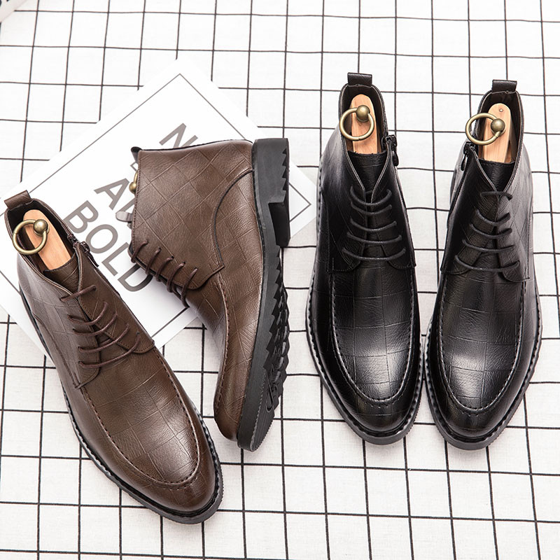 Bagudy Ανδρικές Μπότες Φόρεμα Παπούτσια Φόρεμα Δερμάτινα Χειμερινά Μποτάκια Αδιάβροχα Μοτοσικλέτας Ανδρικά Γαμήλια Παπούτσια Οξφόρδης 44