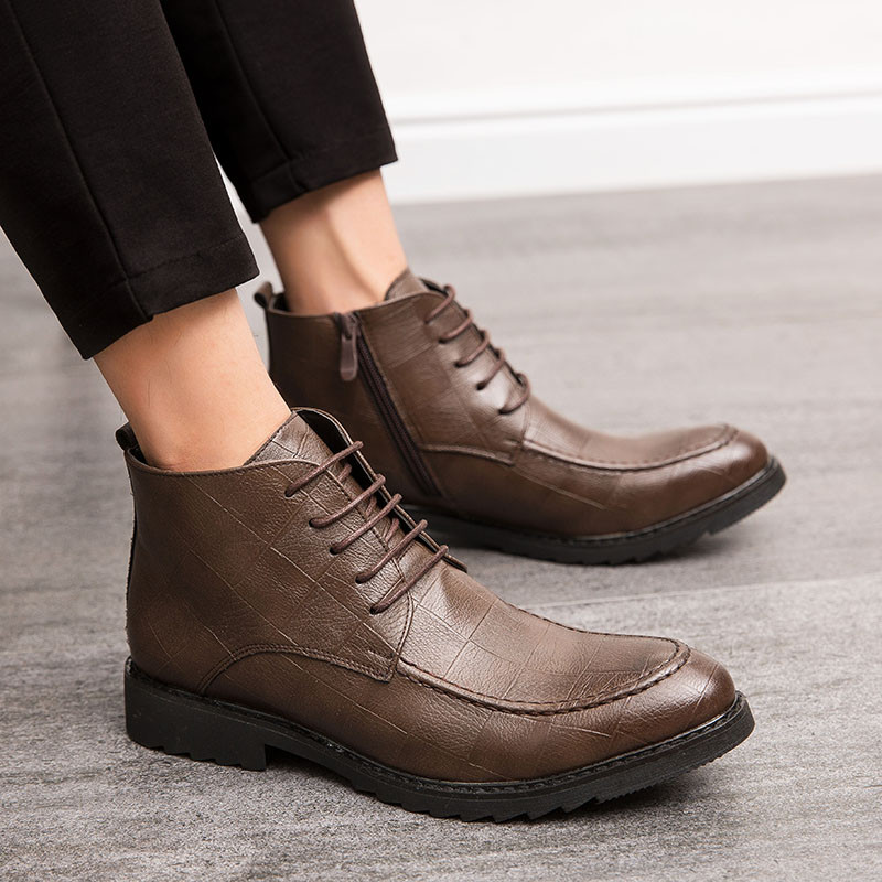 Bagudy Ανδρικές Μπότες Φόρεμα Παπούτσια Φόρεμα Δερμάτινα Χειμερινά Μποτάκια Αδιάβροχα Μοτοσικλέτας Ανδρικά Γαμήλια Παπούτσια Οξφόρδης 44