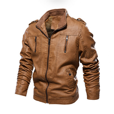 Jachetă de piele pentru bărbați nouă, haină pentru bărbați, 4XL, fleece, streetwear, retro, casual, din piele PU, pentru motociclist, îmbrăcăminte de marcă pentru bărbați, îmbrăcăminte de îmbrăcăminte BF8828