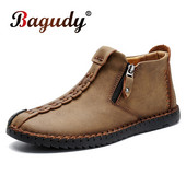 Cizme de iarnă pentru bărbați, confortabile, groase, de pluș, calde, pentru bărbați, cizme de zăpadă, în aer liber, din piele despicată, de toamnă, pentru bărbați, cizme calde, pantofi 48