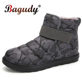 Cizme de iarnă noi, impermeabile, pentru zăpadă, pantofi unisex, cizme de pluș, calde, ocazionale, pentru bărbați, femei cu blană, cizme la jumătatea gambei, pantofi de iarnă de camuflaj