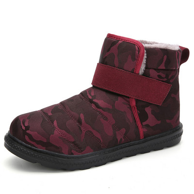 Cizme de iarnă noi, impermeabile, pentru zăpadă, pantofi unisex, cizme de pluș, calde, ocazionale, pentru bărbați, femei cu blană, cizme la jumătatea gambei, pantofi de iarnă de camuflaj