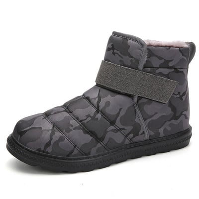 Cizme de iarnă noi, impermeabile, pentru zăpadă, pantofi unisex, cizme de pluș, calde, ocazionale, pentru bărbați, femei cu blană, cizme la jumătatea gambei, pantofi de iarnă de camuflaj