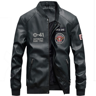 Jachetă de motocicletă Jachetă de piele pentru bărbați de iarnă Jachetă de piele PU ocazională pentru bărbați.