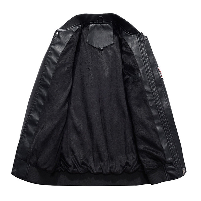 Jachetă de motocicletă Jachetă de piele pentru bărbați de iarnă Jachetă de piele PU ocazională pentru bărbați.