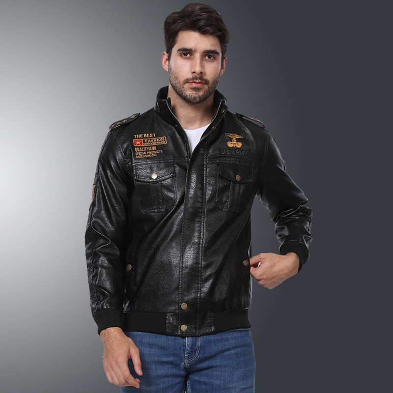 Ανδρικό δερμάτινο παλτό 6xl Ανδρικό δερμάτινο μπουφάν 6xl Ανδρικά μπουφάν PU Δερμάτινα μπουφάν Streetwear Μοτοσικλέτα Ανδρικά ρούχα AF8222