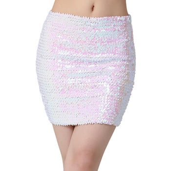 Γυναικεία παγιέτα Slim Fit φούστα Sparkle Μίνι φούστες Bodycon με ελαστικό ψηλόμεσο πάρτι Νυχτερινό κλαμπ Carnival Apparel