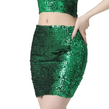 Γυναικεία παγιέτα Slim Fit φούστα Sparkle Μίνι φούστες Bodycon με ελαστικό ψηλόμεσο πάρτι Νυχτερινό κλαμπ Carnival Apparel