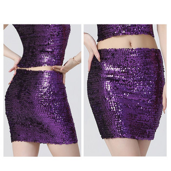 Γυναικεία παγιέτα Slim Fit φούστα Sparkle Μίνι φούστες Bodycon με ελαστικό ψηλόμεσο πάρτι Νυχτερινό κλαμπ Carnival Apparel