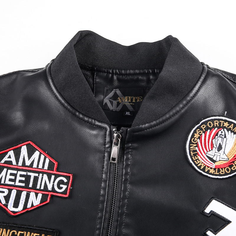 Μοτοσικλέτα Μπουφάν Ανδρικό Δερμάτινο Παλτό Υπερμεγέθη Ανδρικό Fleece Streetwear PU Δερμάτινο μπουφάν ποδηλάτου Ανδρικά παλτό 4XL BF202