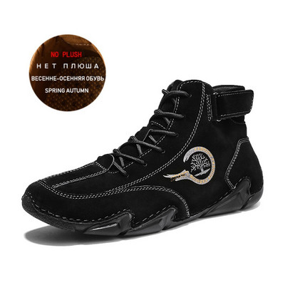 Zimske muške čizme Antilop kožne s krznom Gležnjače Muške čizme za slobodno vrijeme Održavaju toplinu Western čizme Muške ležerne tenisice Bota Masculina