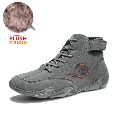 Zimske muške čizme Antilop kožne s krznom Gležnjače Muške čizme za slobodno vrijeme Održavaju toplinu Western čizme Muške ležerne tenisice Bota Masculina