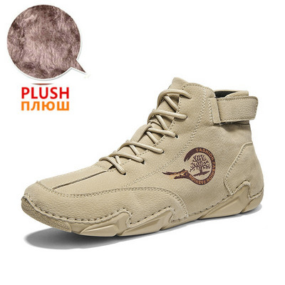 Zimske muške čizme Antilop kožne s krznom Gležnjače Muške čizme za slobodno vrijeme Održavaju toplinu Western čizme Muške ležerne tenisice Bota Masculina