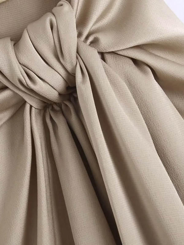 Dámske letné saténové sarongové sukne s bočným rozparkom a vysokým pásom, voľné midi oblečenie, LUJIA ALAN P2826