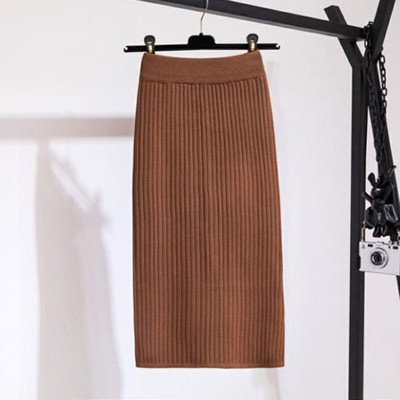 Xpqbb Vintage Split crne pencil suknje Ženske 2023 Proljeće Jesen Uredske suknje za pletenje Ženske elegantne duge suknje visokog struka