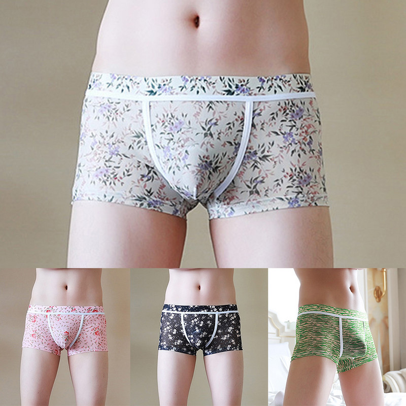 Bărbați Sexy Scrotum Bulge Boxer Slip Chiloți Transparenti Pantaloni scurți U Convex Husă Lenjerie de corp Chiloți respirabili