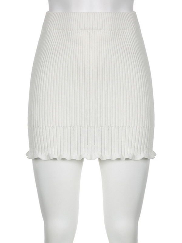 Rapcopter y2k fehér kötött mini szoknyák balettcore aranyos karcsú szabás vékony harajuku koreai elegáns esztétikus ceruza szoknya ünnepi ruha