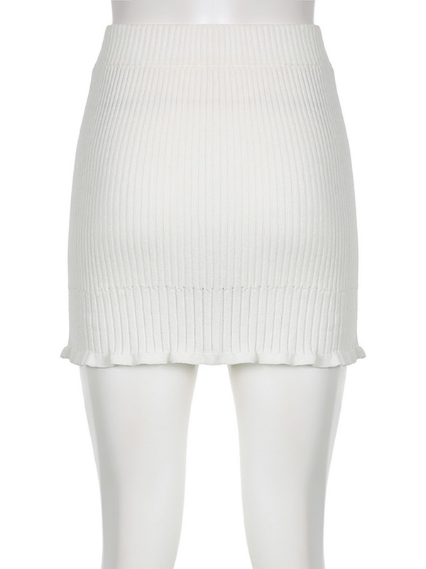 Rapcopter y2k fehér kötött mini szoknyák balettcore aranyos karcsú szabás vékony harajuku koreai elegáns esztétikus ceruza szoknya ünnepi ruha