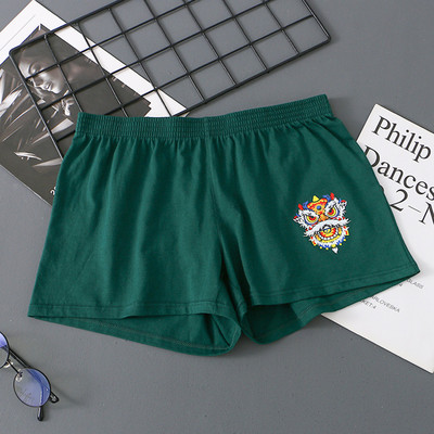 Muške Lion Dance Pattern Pamučno donje rublje Smiješne gaćice Široke bokserice Kratke hlače Meke strelice Hlače za mlade Prozračne gaće