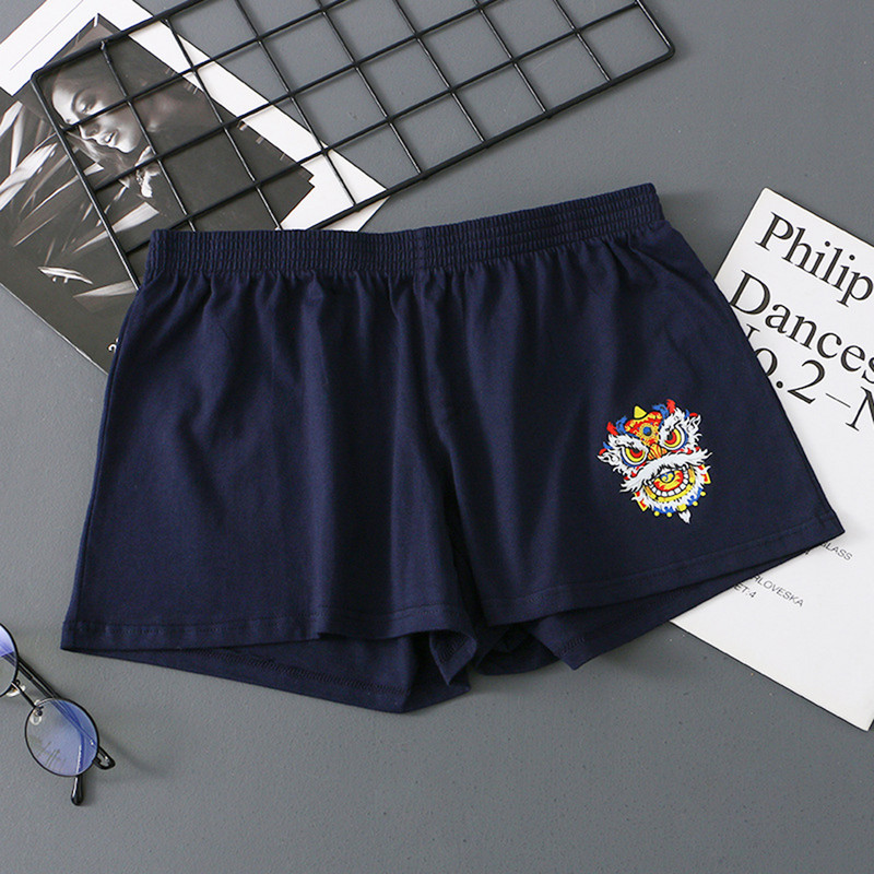 Muške Lion Dance Pattern Pamučno donje rublje Smiješne gaćice Široke bokserice Kratke hlače Meke strelice Hlače za mlade Prozračne gaće